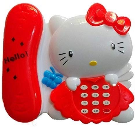 Cute Cartoon Angel Cat Caller – Red Musical Kids Telephone Model-image-12