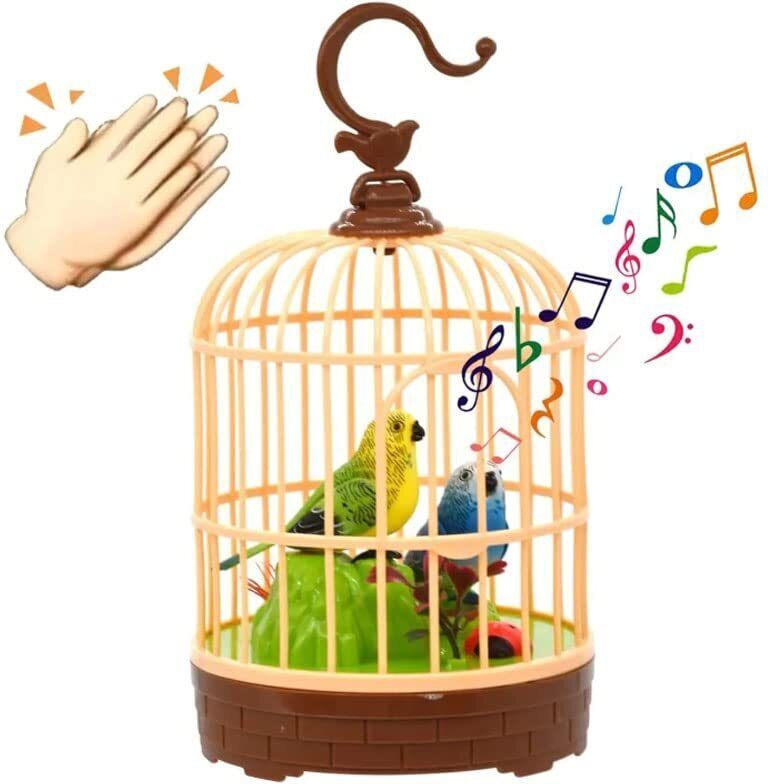 tinywonders Singing Moving Chirping Beautiful Electronic 2 Birds Pet Toy in Cage-picture-19