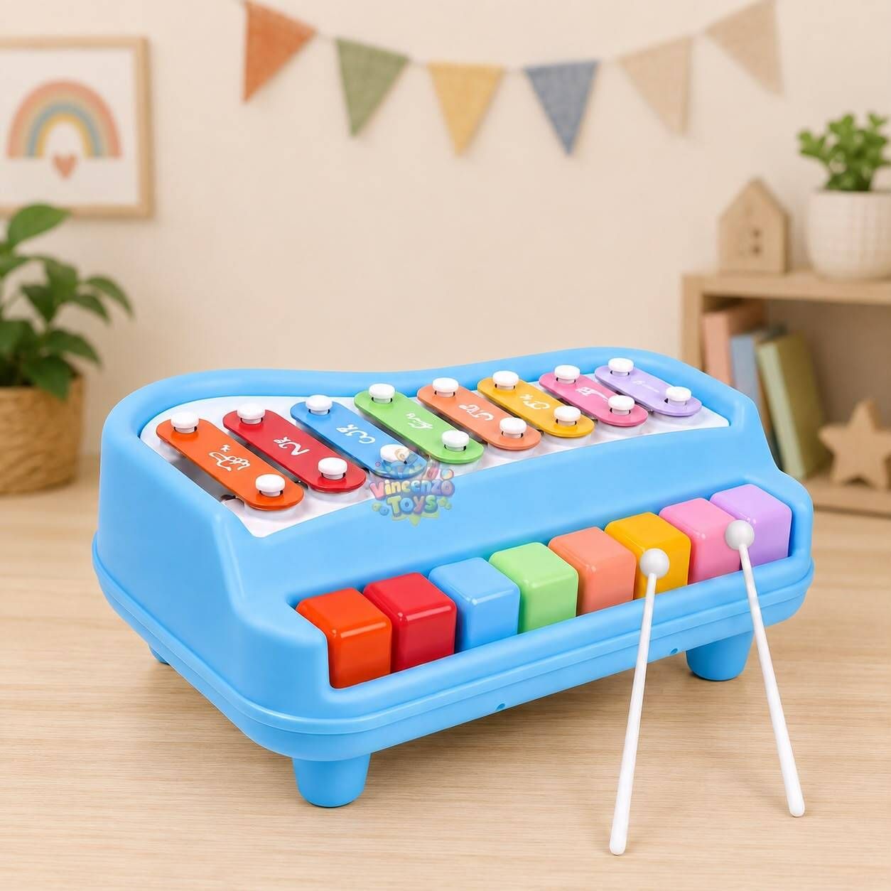vincenzo toys 2-in-1 Baby Piano and Xylophone Toy with 8 Colorful Keys Toy for kids-picture-40