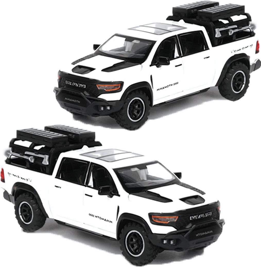 joy junction MAMMOTH PICKUP Model Car 1:32 Metal Pull Back Die-cast Car (White)-picture-13