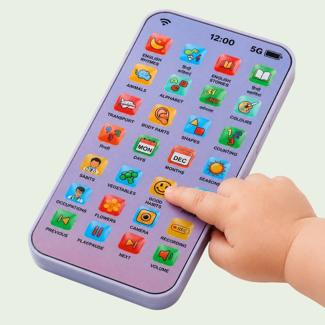 Baby Kids Phone Toy with English Hindi Learning Functions-image-7