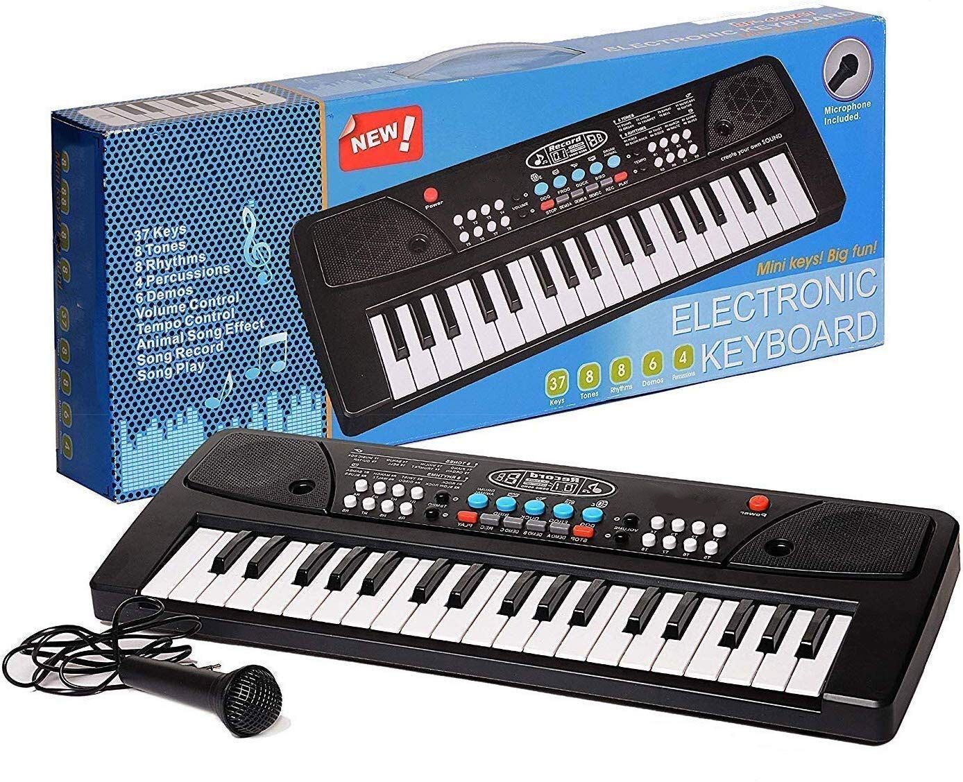 Musical Toys 37-key piano keyboard toy with power option_Song recording and mic-image-41