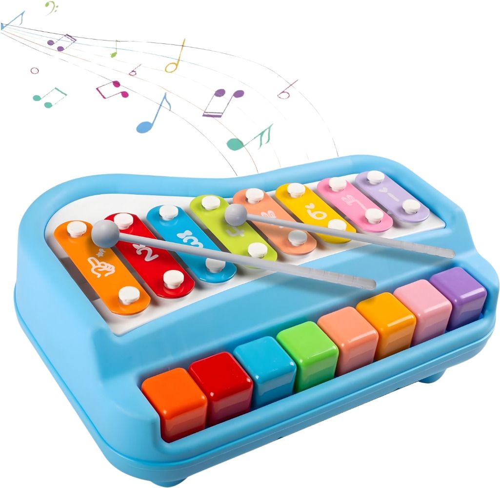 2-in-1 Piano Xylophone for Kids, 8 Tone Musical Toy for Babies & Toddlers C21-image-19