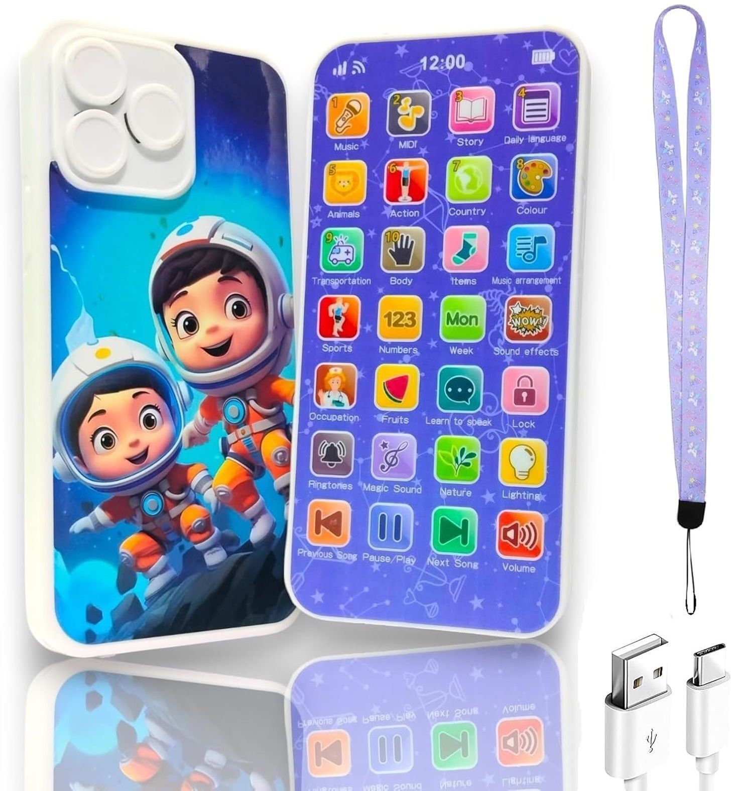 Smart Phone Toy with 24 Modes, Music, USB Charging, Gift Ready for Boys & Girls