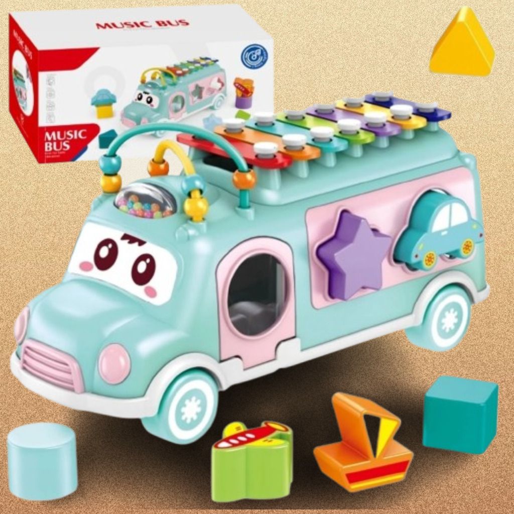 Multi Activity Learning Bus Toy with Xylophone and Shape Sorter-image-48