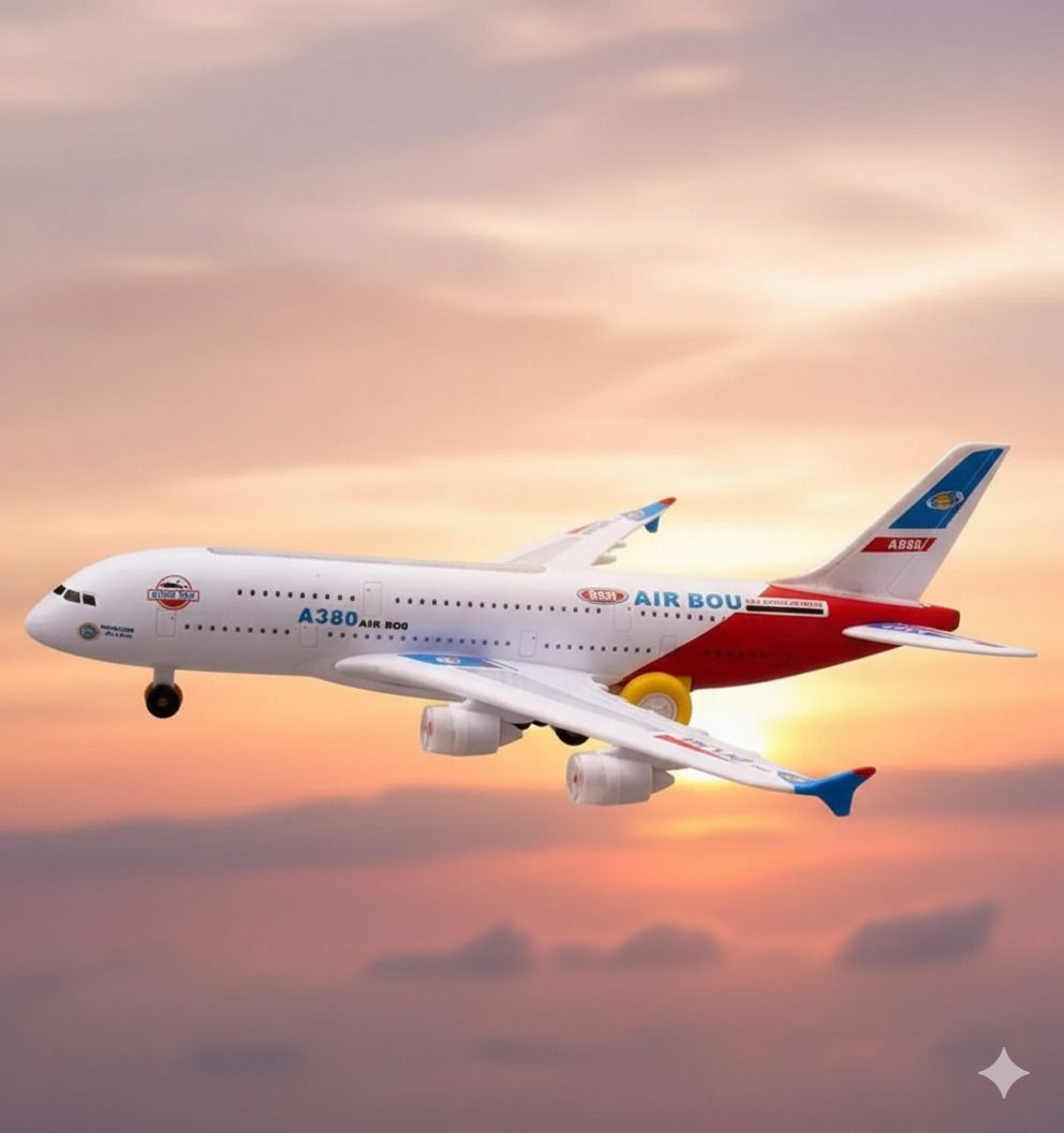 fundreamz A380 Kids Musical Toy Airplane with Flashing Lights & Obstacle Avoidance-picture-27