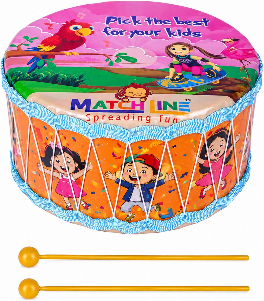 toy spin Appu Junior Musical Beat Drum Set for Kids with 2 Sticks-picture-26