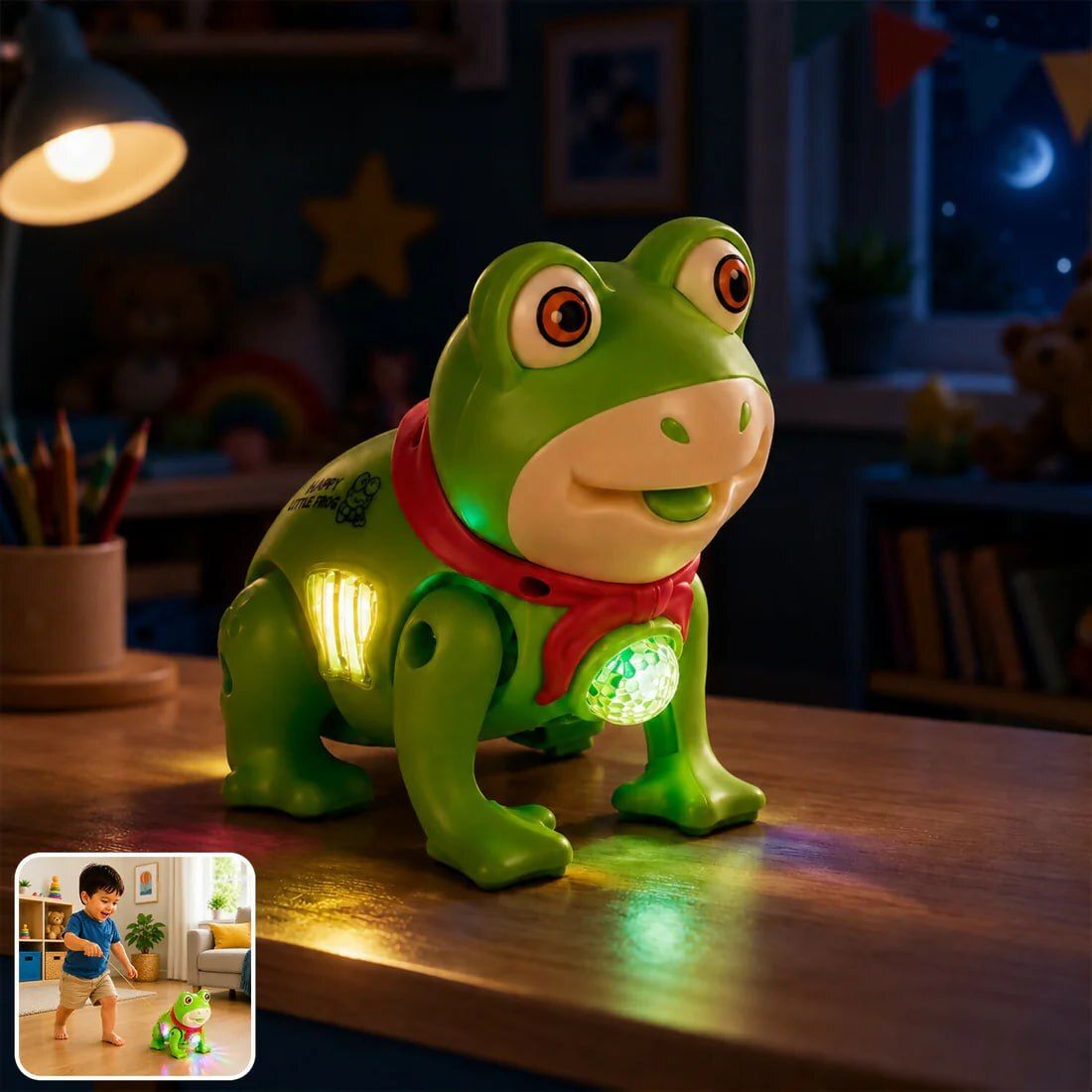 Pull Along Frog Toy with Light & Music-image-18