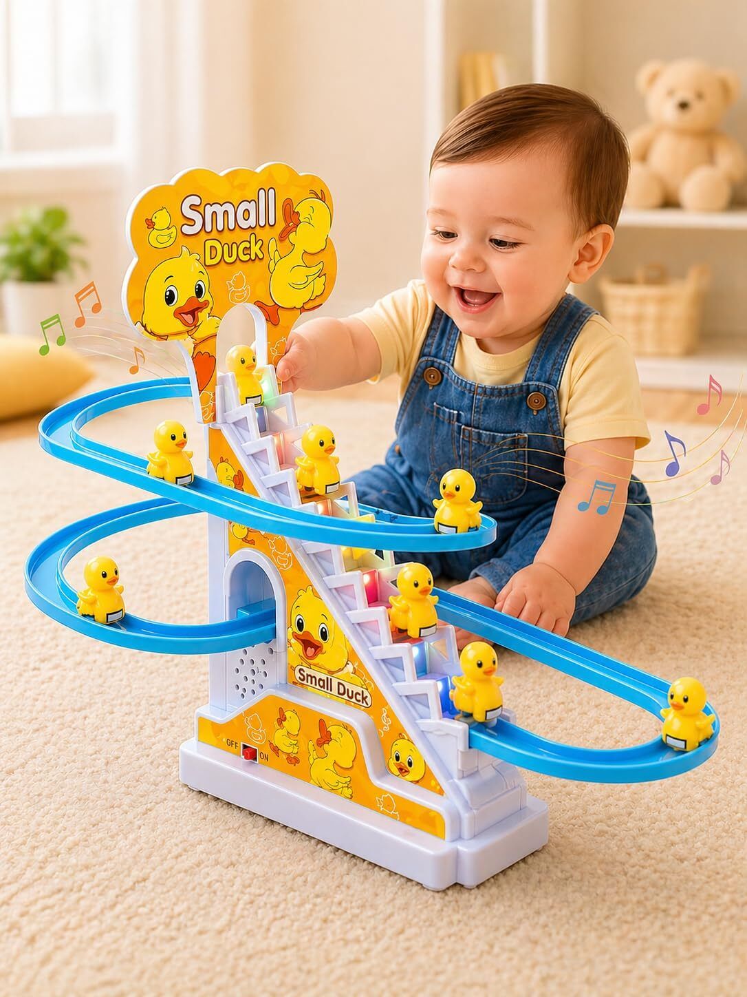 orelius fire 3 Ducks Chasing Race Track Game Set - Ducks Stair Climbing Toys for Kids-picture-14