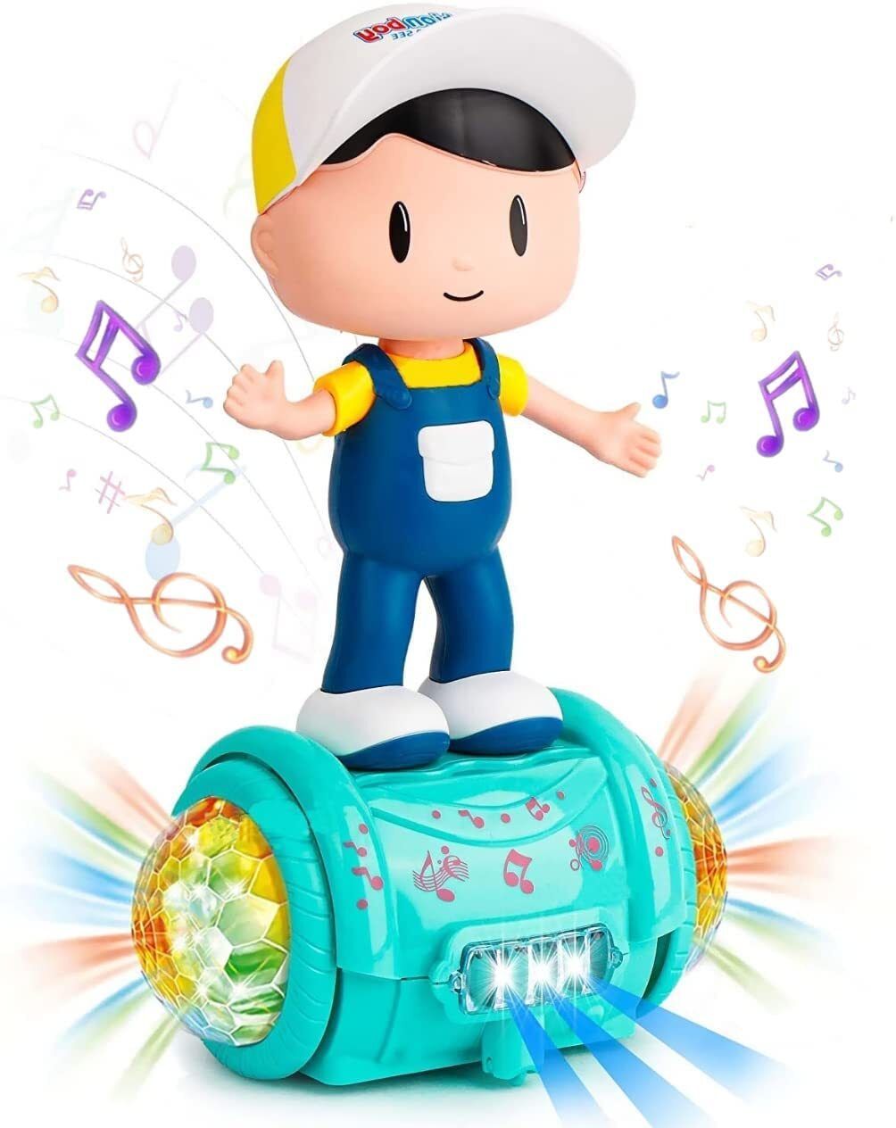 Dancing Boy, Musical Boy with 360 Degree Rotation Light and Sound Toy for Kids