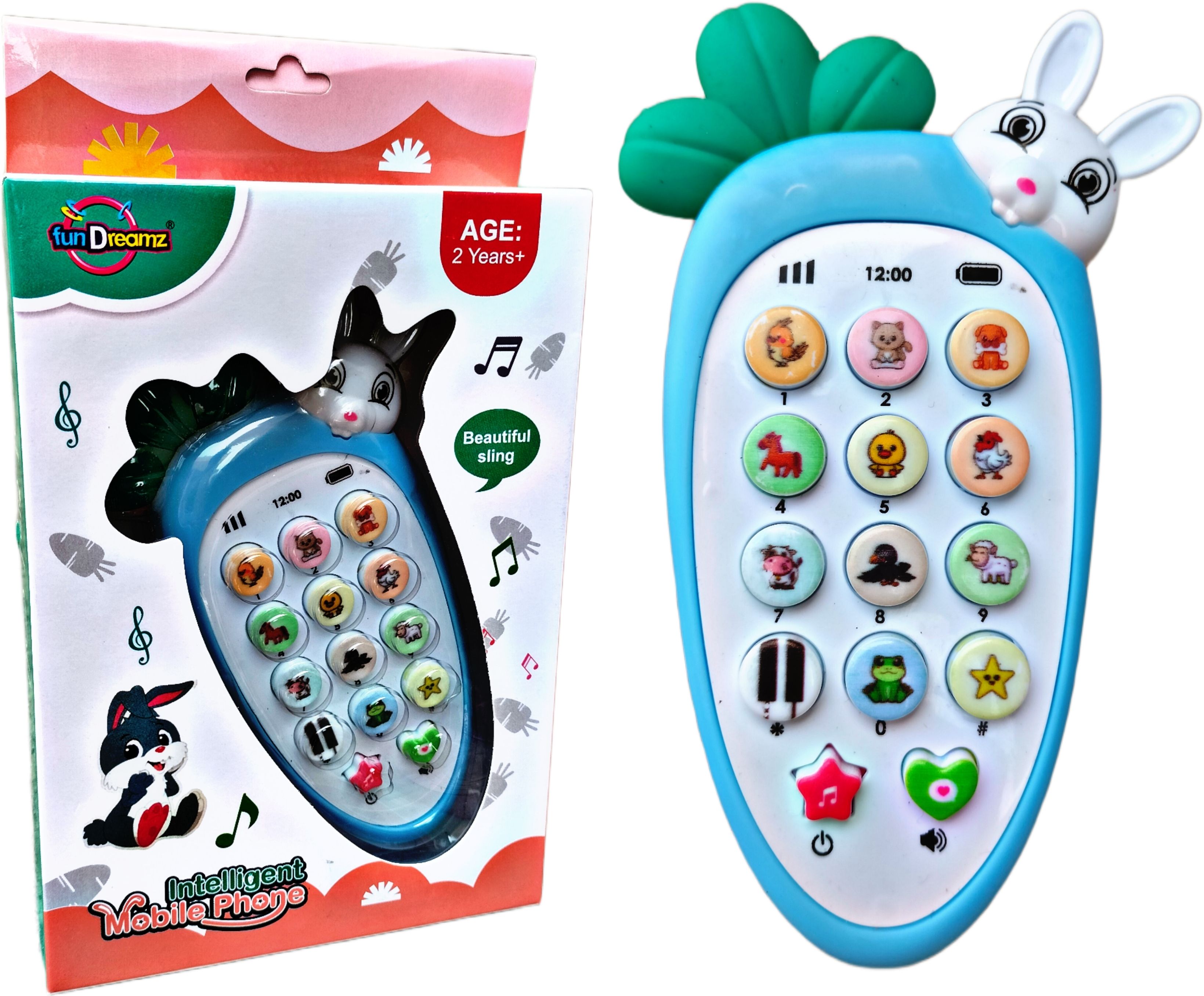 ruhani toys & gift gallery Rabbit Mobile Phone Musical Sound Toy with Smart Light Battery Operated-picture-14
