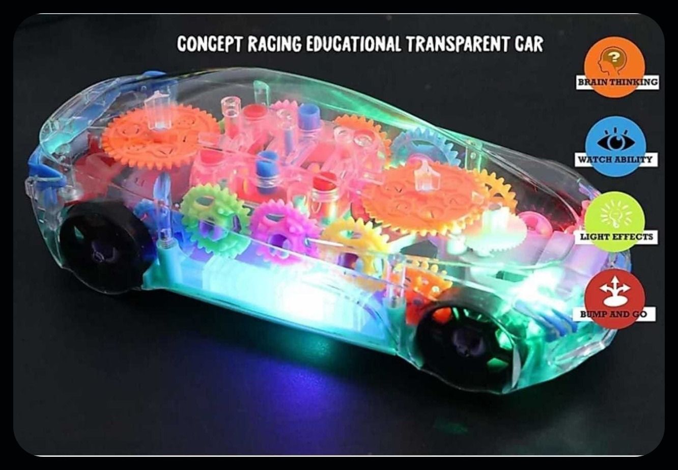 saleoff Transparent Musical Concept Racing Car with 3D Flashing LED Lights for Kids-280-picture-7