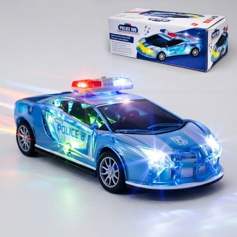 pro girl Police Car Toy for Kids (1+ Years) with Flashing Lights (Blue)-picture-35