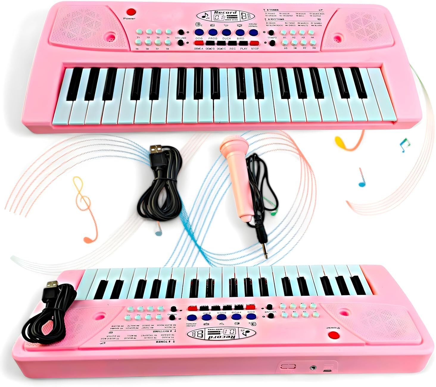 Pink Color Girls Keyboard Piano, 37 Keys Piano Keyboard with Power Option-image-1