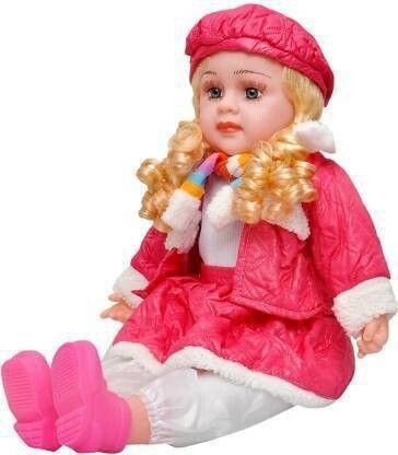 Baby Poem Doll Looking Musical Rhyming Babydoll,Big Stroller Dolls, Laughing and Singing Soft Push Stuffed Talking Girl Toy (Multicolor)
