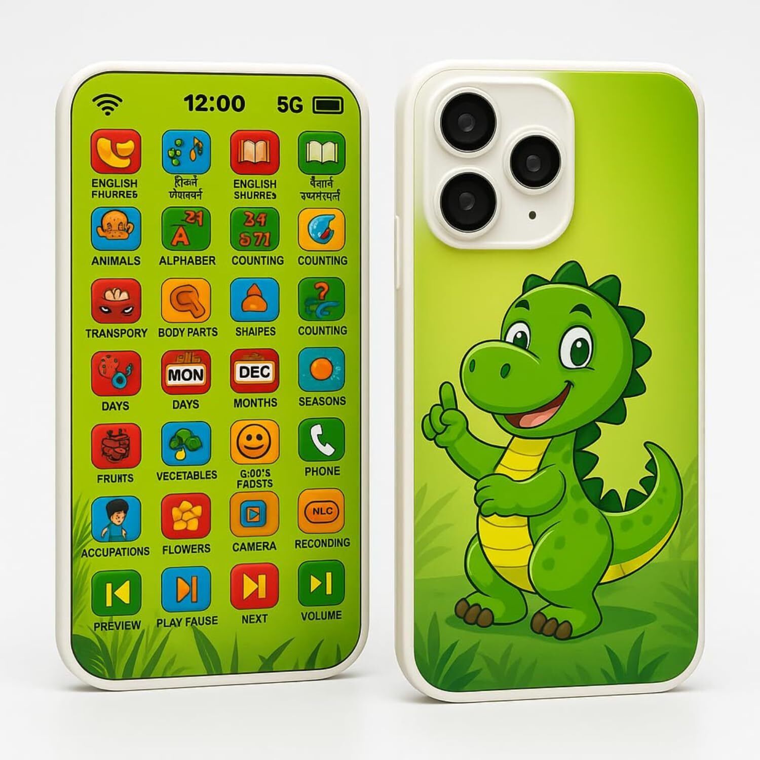 Educational Phone Toy for 2-12 Years Kids Rechargeable 24 Modes Smart Talking