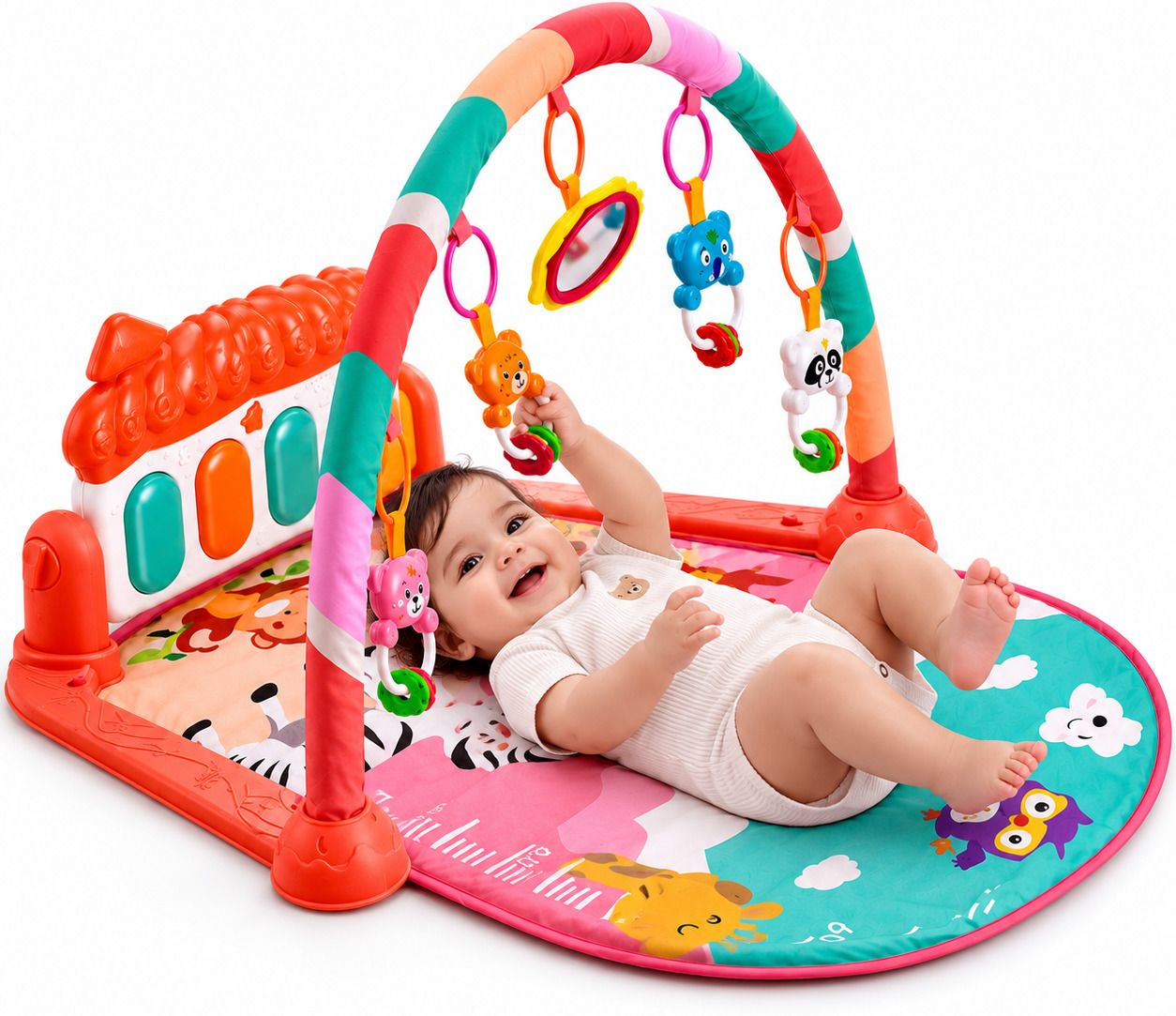 toonzite 5-in-1 Musical Baby Play Gym with Detachable Piano-picture-3