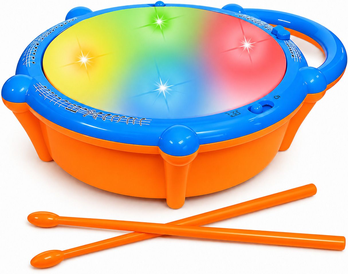 Melody Magic Light-Up Musical Drum with LED Lights & Sound for Kids-image-20