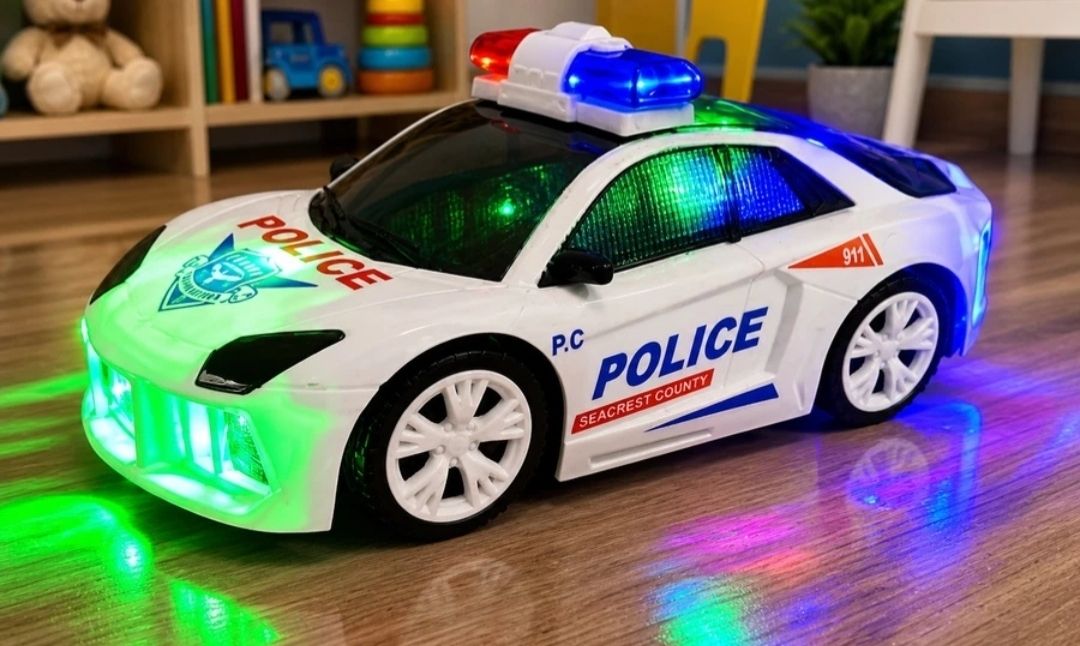 gobaby Police Car Toy with 360 Degree Rotation, Siren Sound, Lights, Bump n Go Features-picture-32