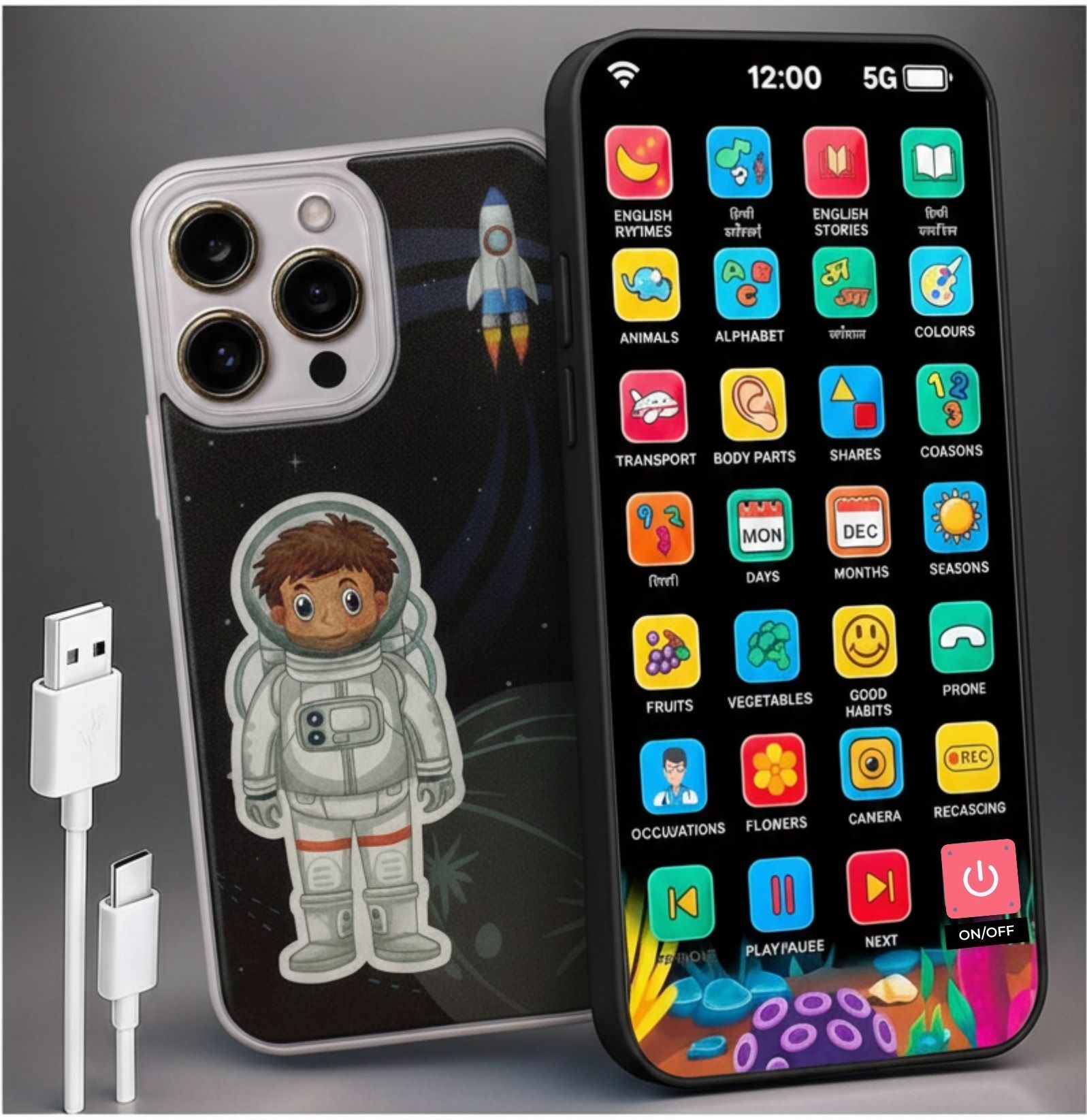 - Educational Phone Rechargeable Musical Toy - 28 Functions in English, Hindi