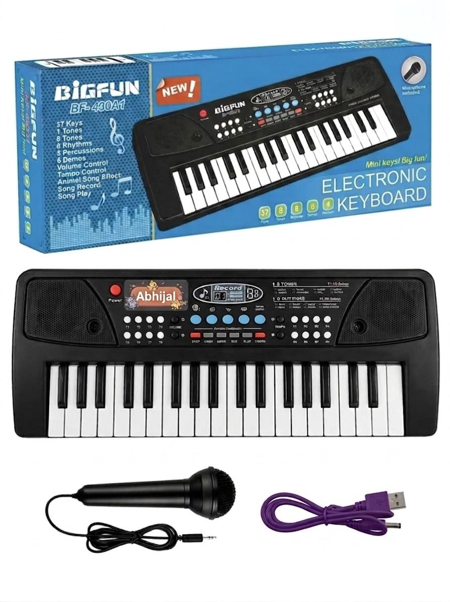 Electronic 37 Keys Music Keyboard Piano Toy with Microphone for Boys & Girls-image-40