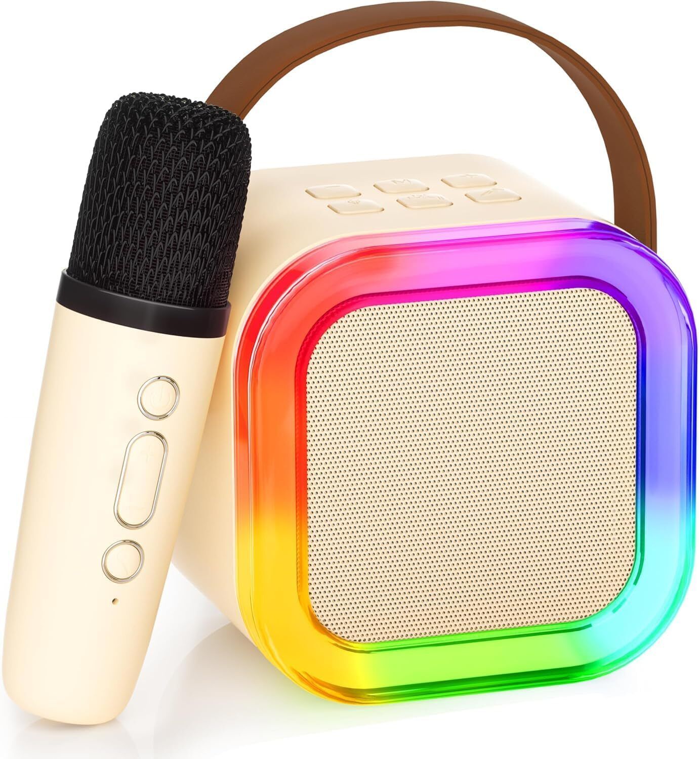 pepstter Portable Bluetooth Karaoke Speaker with Wireless Microphone and RGB LED Lights-picture-7