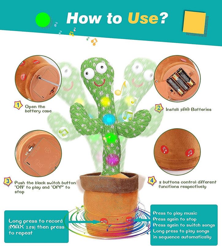 saleoff Dancing Talking Cactus Plush Toy, Wriggle, Singing, Repeats What You Say-975-picture-11