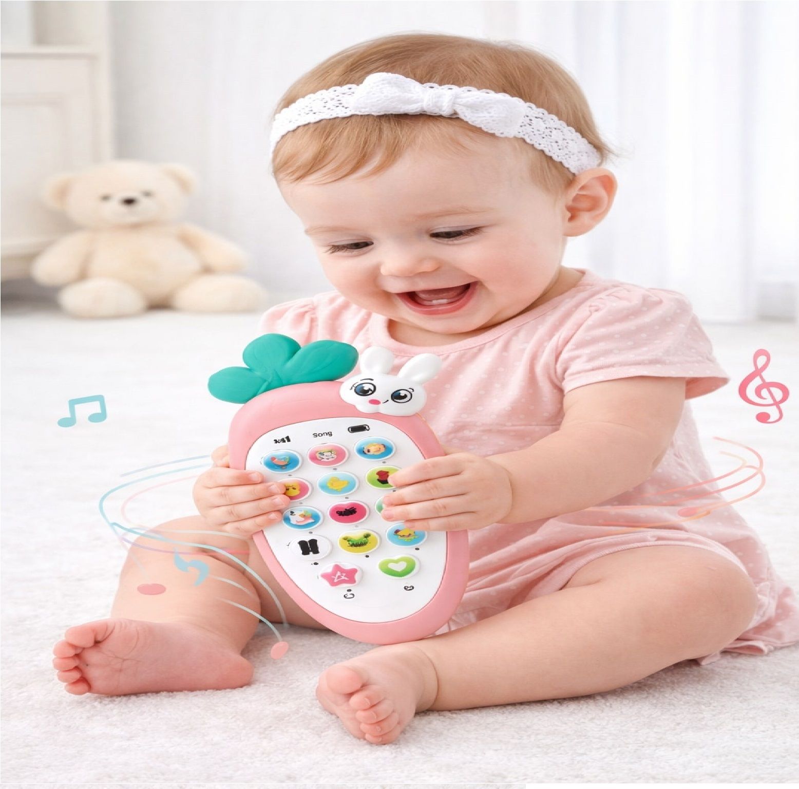 Mobile Toy with Music, Ringtones, Lights Intelligent Baby Cell (Multicolor)-image-23