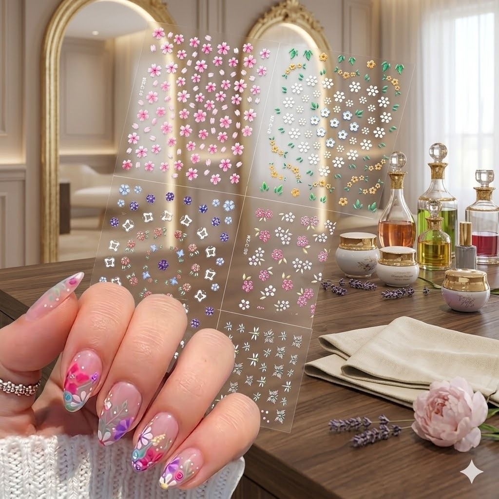 15 pcs Fashion Nail Art Sticker Pack, Decorative Nail Design for Women-image-43