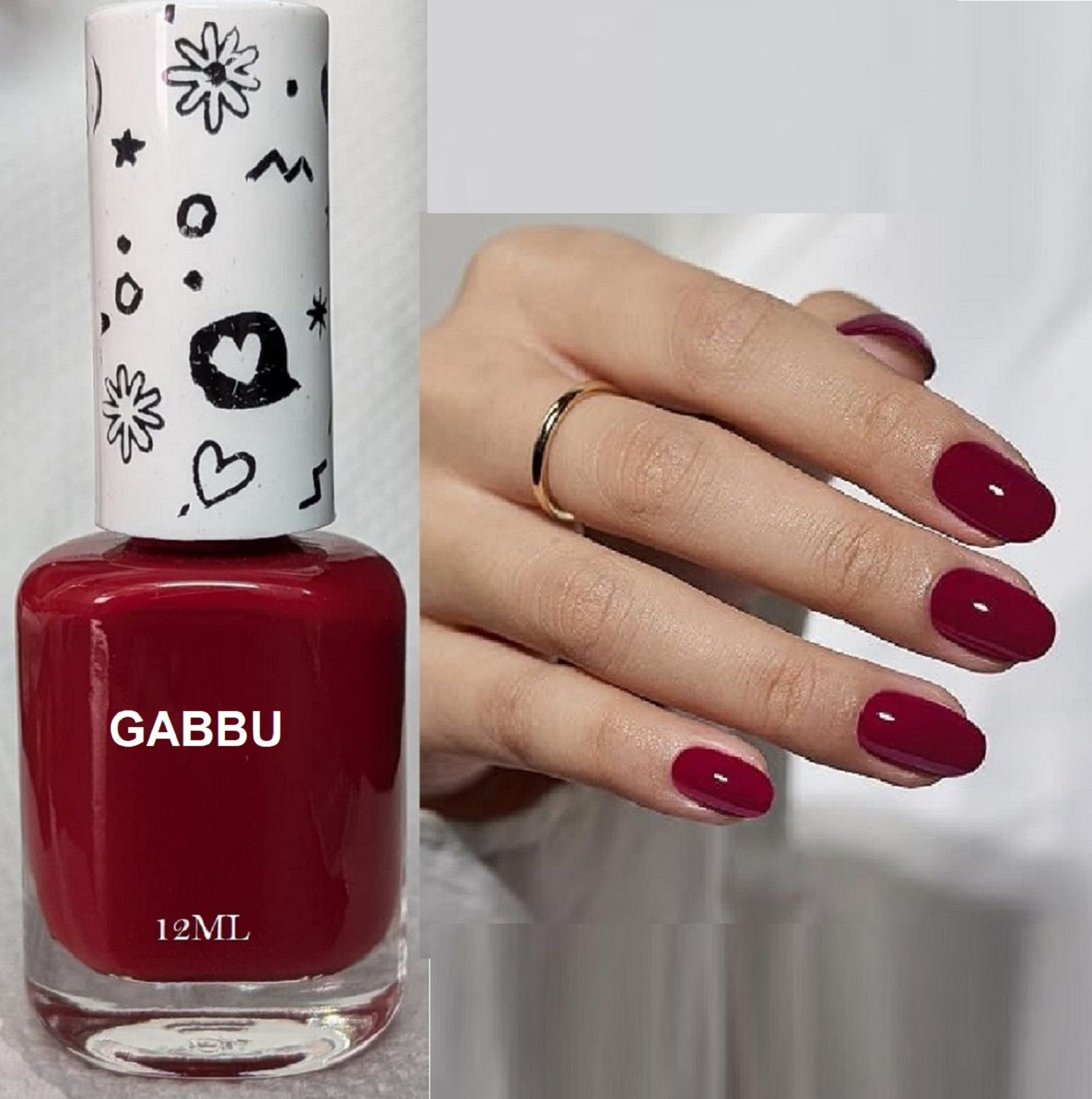 gabbu Glossy Finish Nail Polish 12ml, No Toxin Glossy Nail Lacquer,,-picture-28