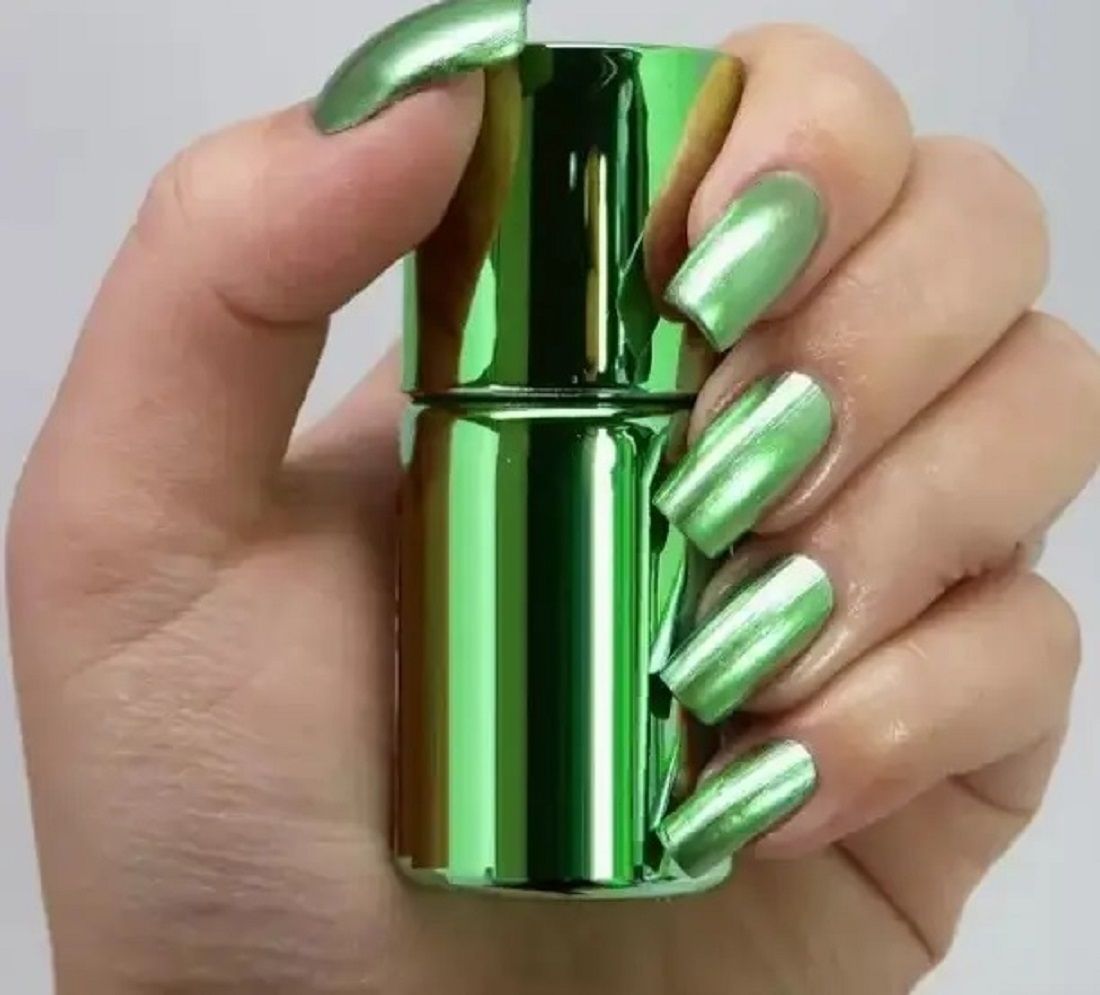 Long Lasting Quick Dry Green Metal Mirror Effect Chrome Nail Art Paint-image-35