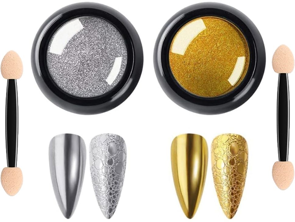 Nail Art Chrome Powder Set, Reflective Glitter Metallic Mirror Effect for Design-image-39