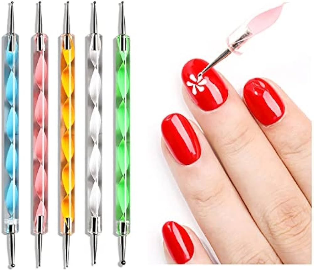 reimichi 5 pc 2 Way Dotting Pen Tool Nail Art Tip-picture-11