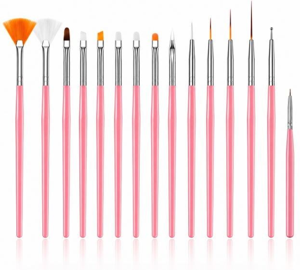 orelya PROFESSIONAL 15PCS NAIL ART BRUSH SET-PINK BRUSHES-picture-14