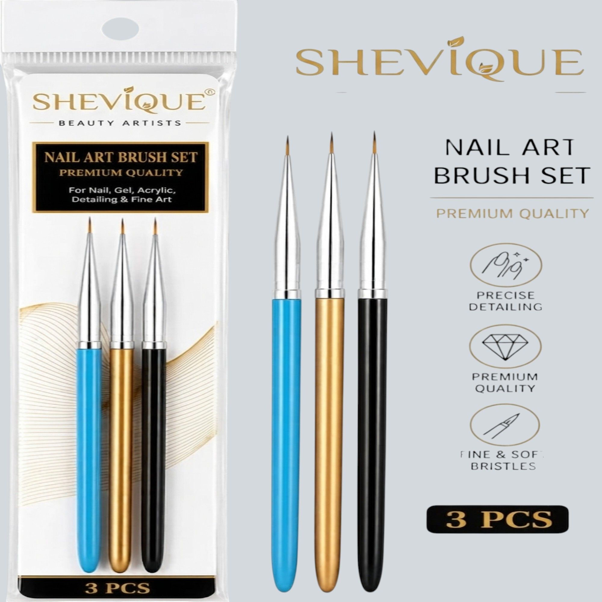 shevique Nail Art Drawing Brush Set 3 Pcs Thin Liner Detail Brushes-picture-21