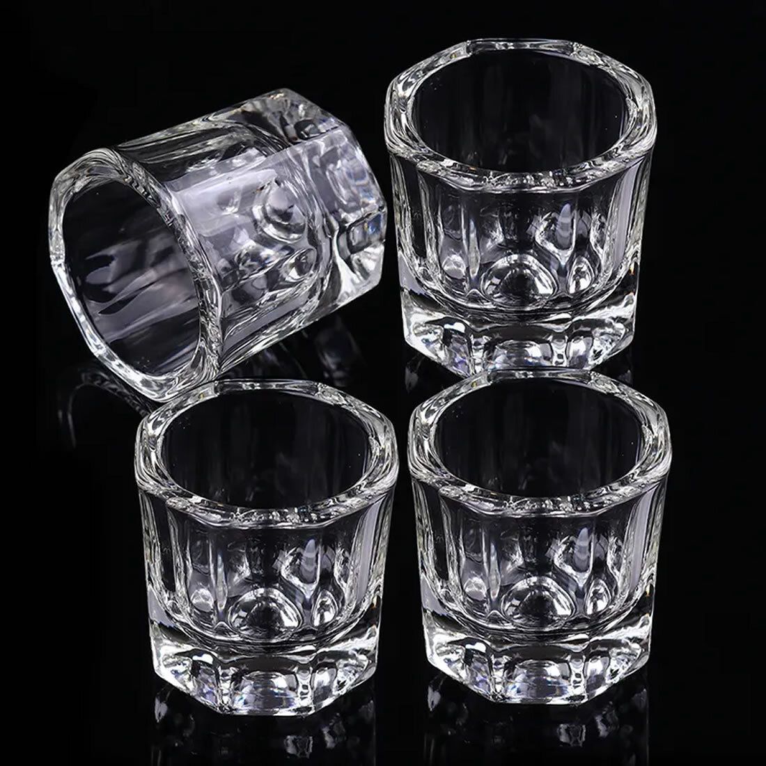 Dappen Glass for Nail Art Acrylic Liquid, Clear Glass Monomer Liquid Bowl Combo-image-7