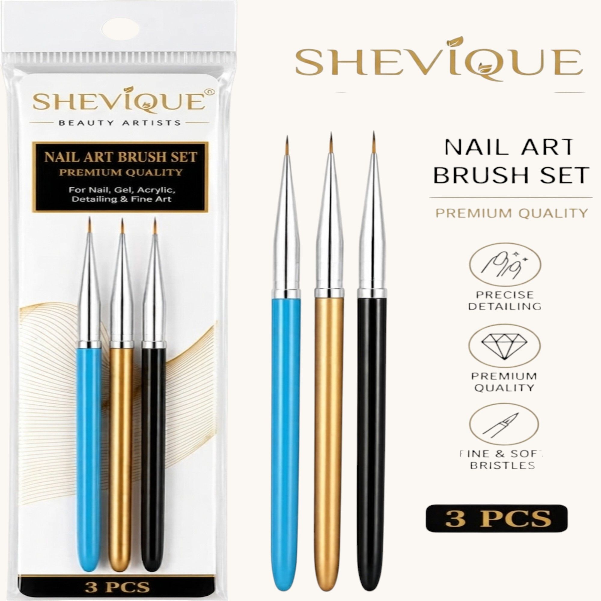 shevique Fine Liner Nail Art Brush Set 3 Pcs for Nail Painting and Drawing-picture-24