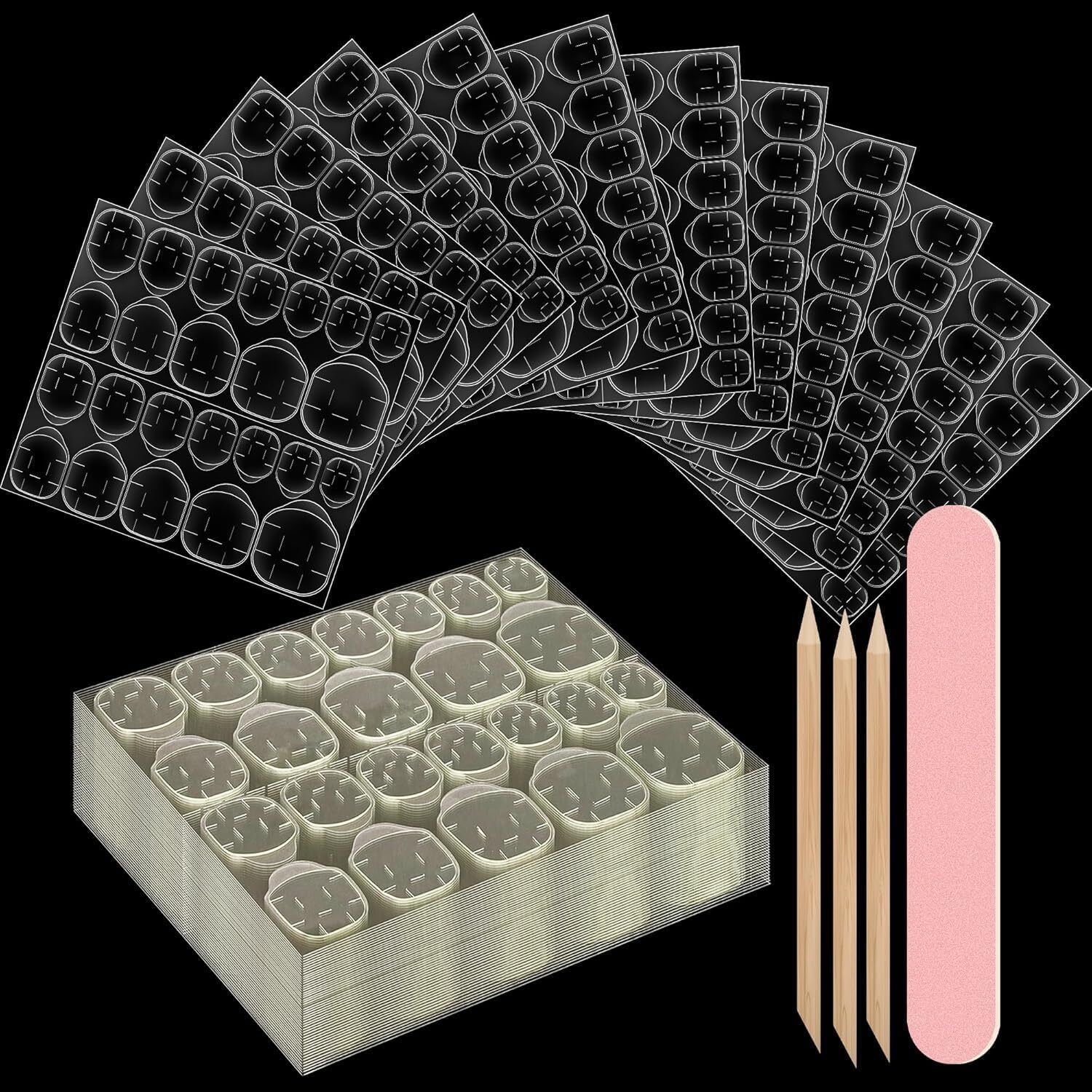 720pcs 30 Sheets Nail Adhesives Tabs for Press on Nails