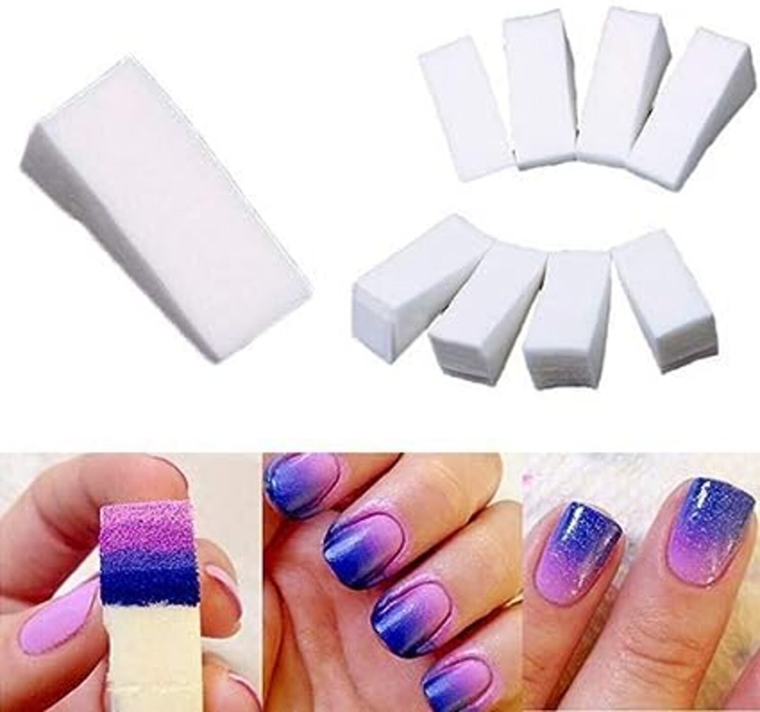 Nail Art Equipment Simple DIY Nail Change Color Sponges 10 Pieces-image-49