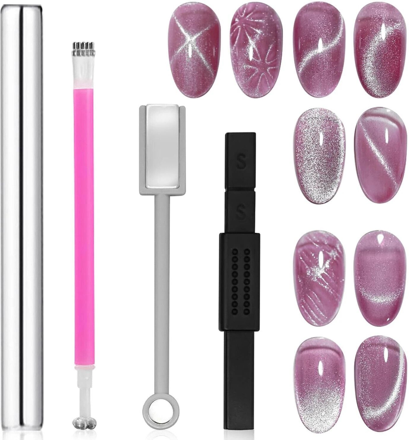 nailwind 4Pcs Cat Eye Magnet for Nails, Nail Magnets Cat eye Magnet for Nails Art-picture-19