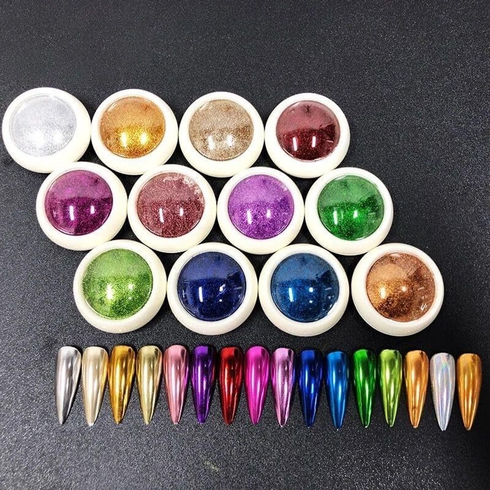 syco style 12 mix Colors Thin Mirror Effect Nail Art Chrome Powder-picture-38