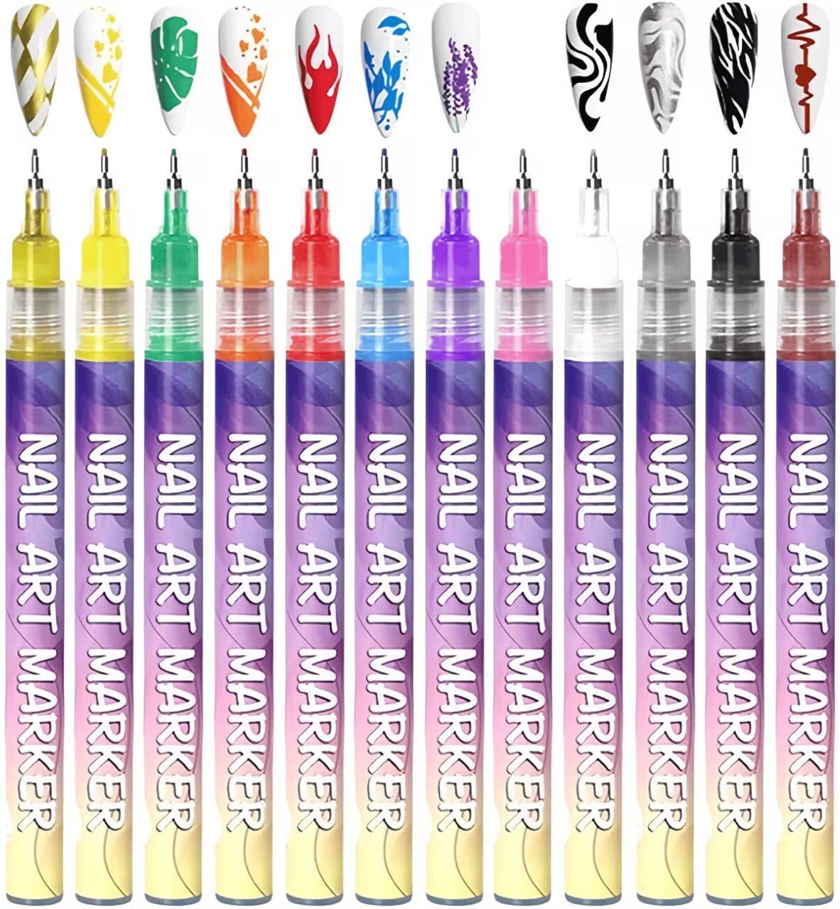 kashthbhanjan 12 Color Nail Art Pen Set-picture-21