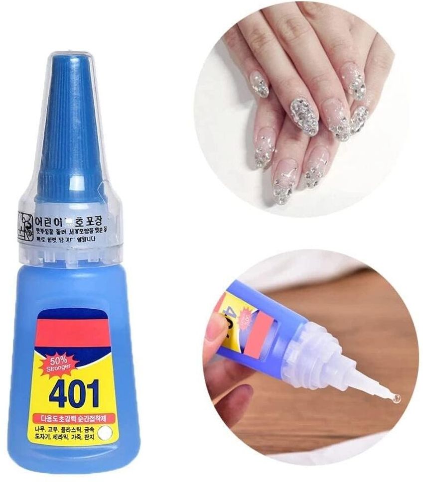 Nail Art Super Glue Clear Stronger 20g Bottle 401 Nail Glue Rapid Fix nail
