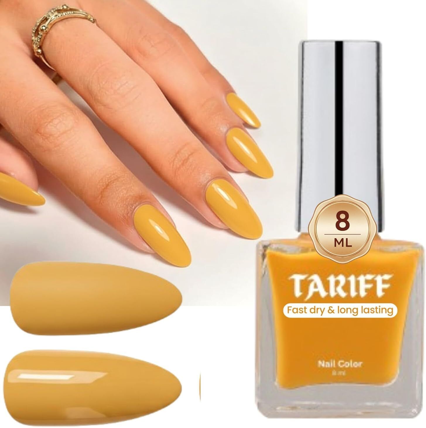 Bright Yellow Glossy Nail Polish | Quick Dry Long Lasting 8 ml-image-0