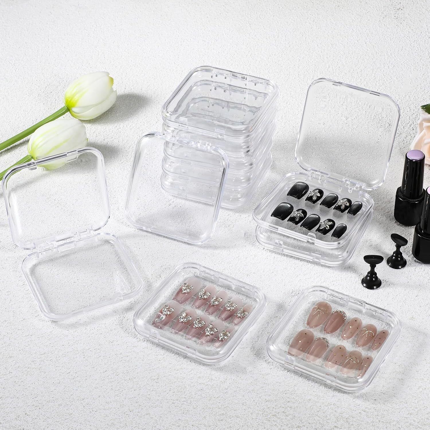 5 Pack Press On Nails Storage Boxes-image-1