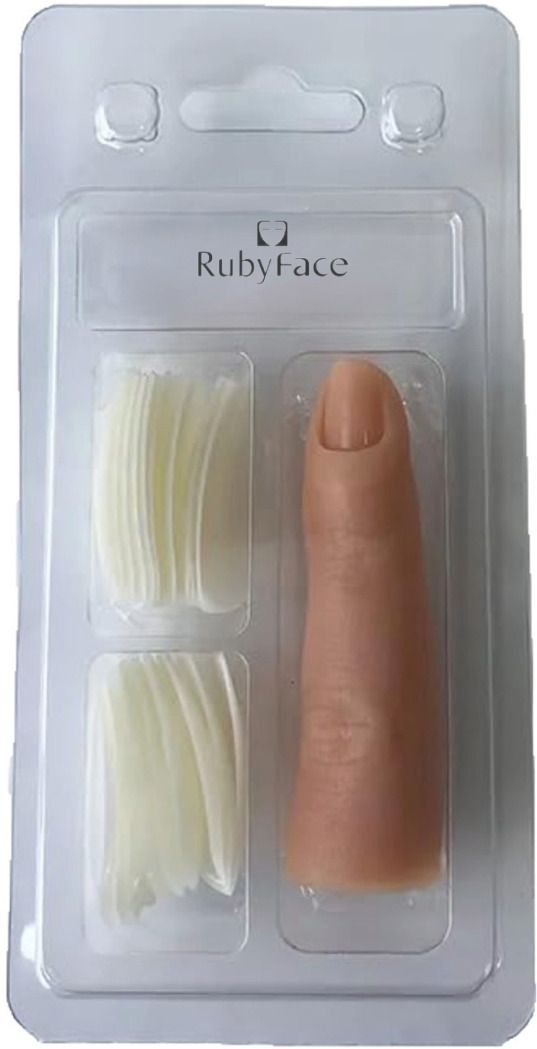 1 Finger Practice Model with 20pcs Artificial Nail Tips Set-image-1