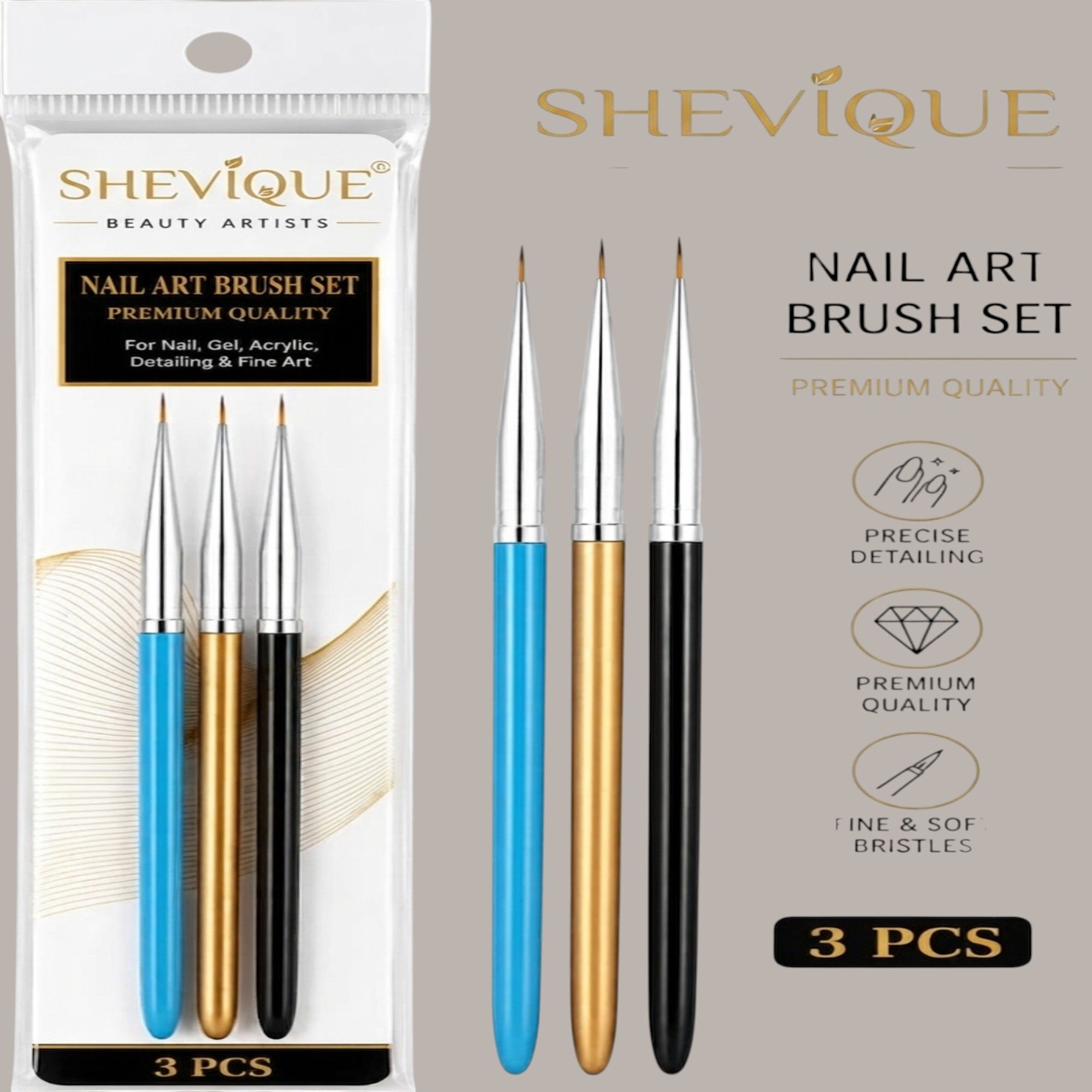 shevique Nail Art Liner Brush 3 Pcs Set for Gel Polish Painting Design-picture-45