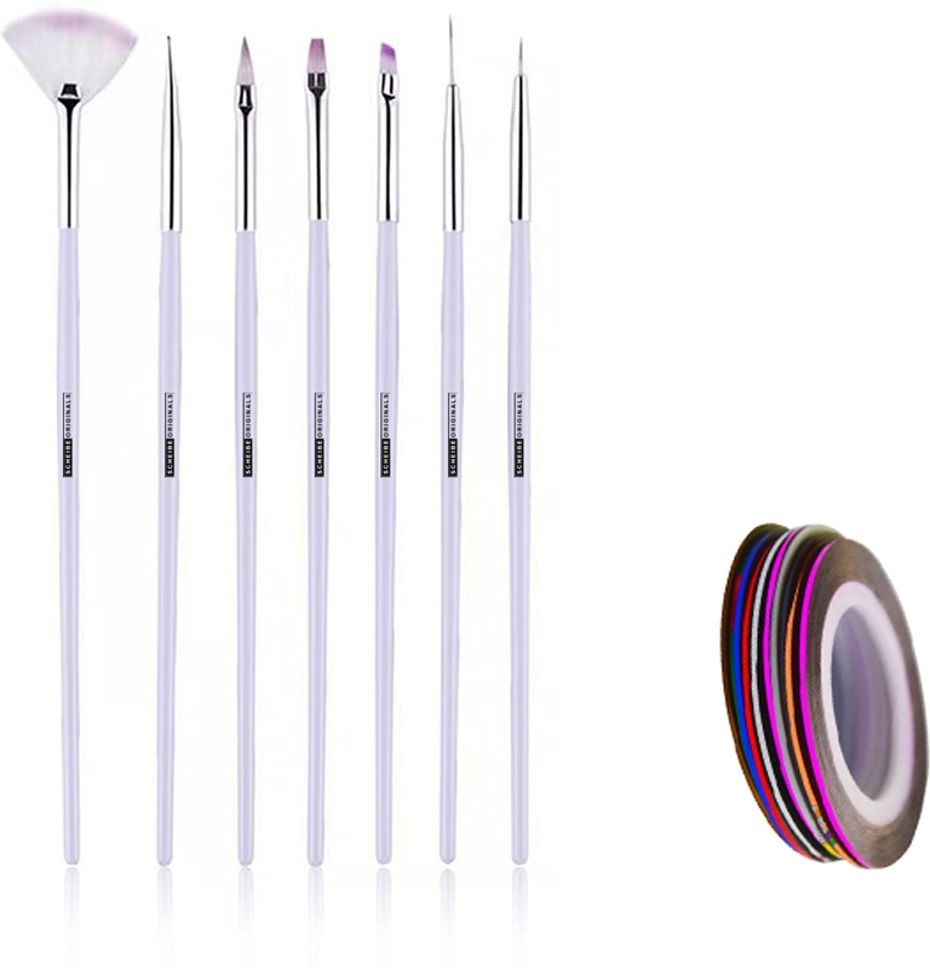scheibe 7 pcs Nail art Brush and 3 Nail Tape-picture-26