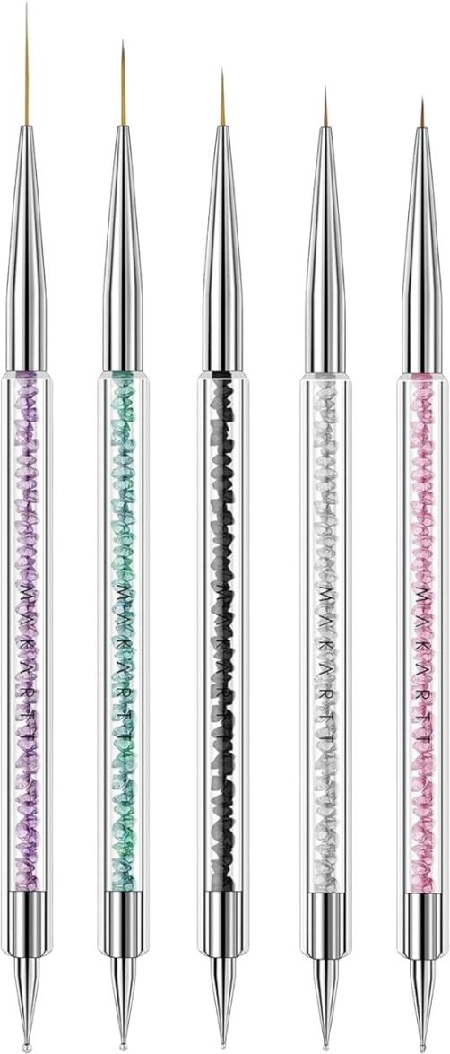 hair line Double End Gel Nail Art Liner Brush with Fine Striping Brush and Dotting Pen-picture-46