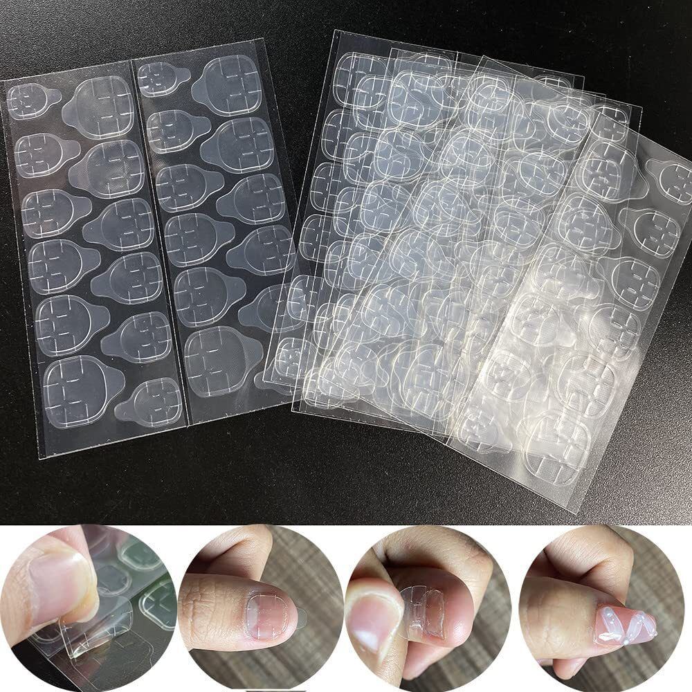 8 Sheets Double-sided Nail Sticker Waterproof Breathable Glue